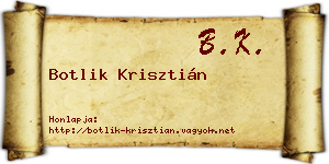 Botlik Krisztián névjegykártya